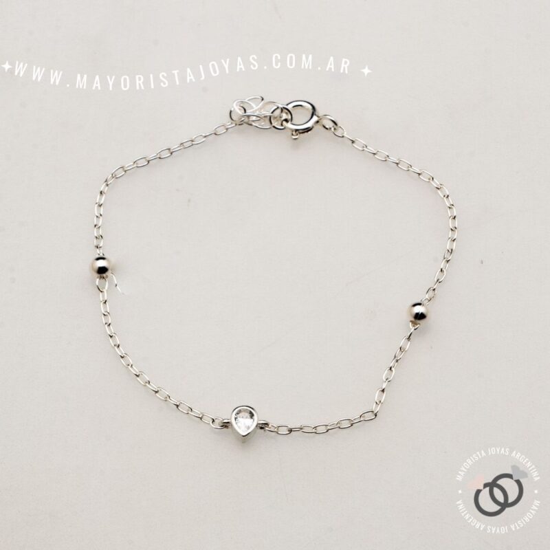 PULSERA PLATA Y CUBIC (PBZ0178)