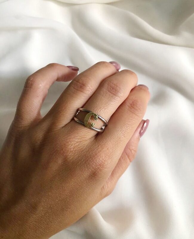 ANILLO PLATA Y ORO (POA0586)