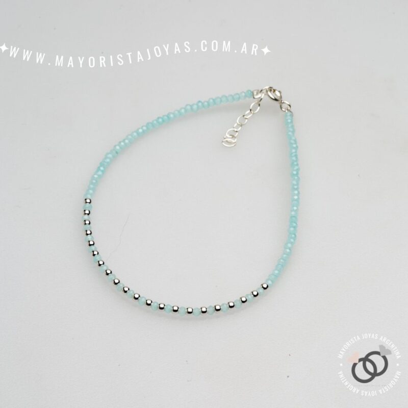 TOBILLERA PLATA Y CRISTALES (TPL0063)