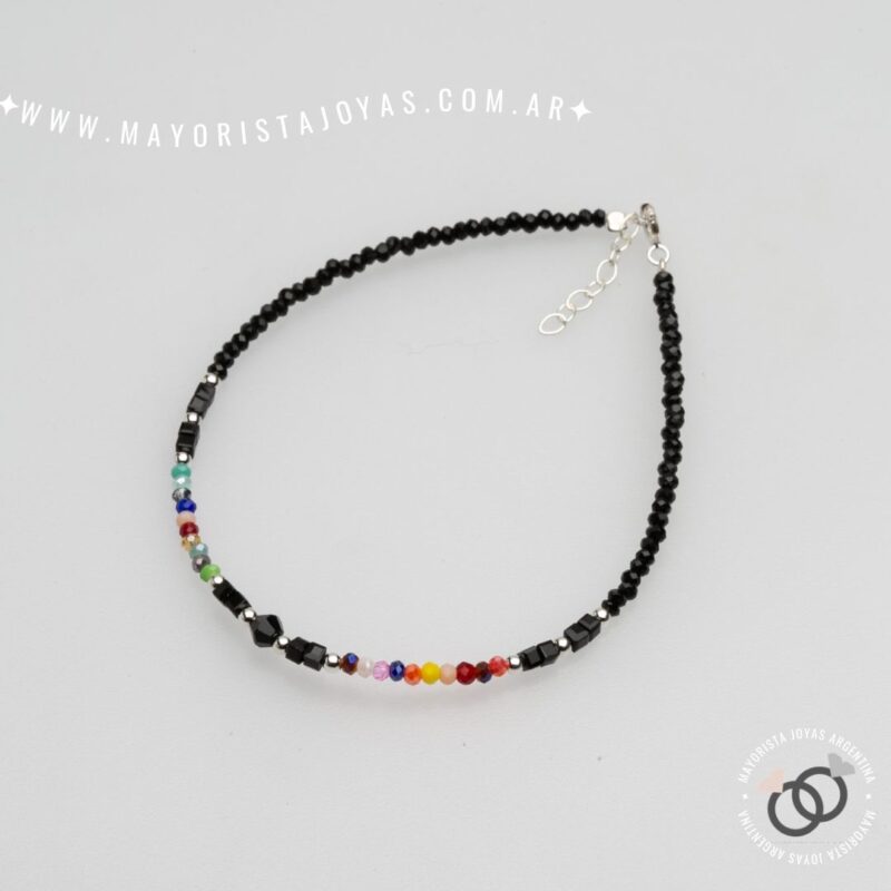 TOBILLERA PLATA Y CRISTALES (TPL0061)
