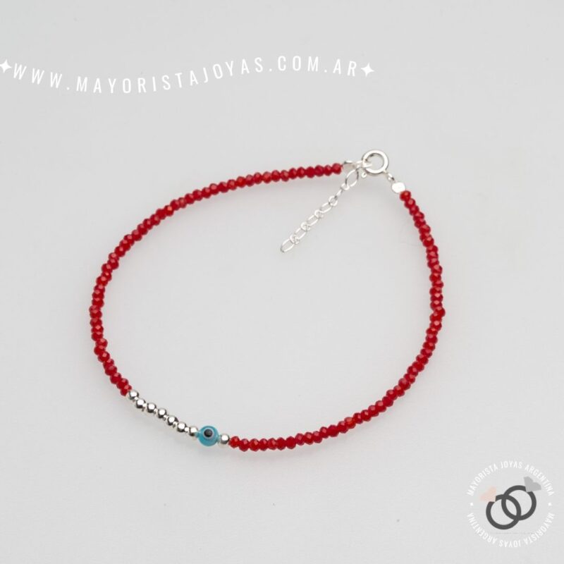 TOBILLERA PLATA Y CRISTALES (TPL0060)