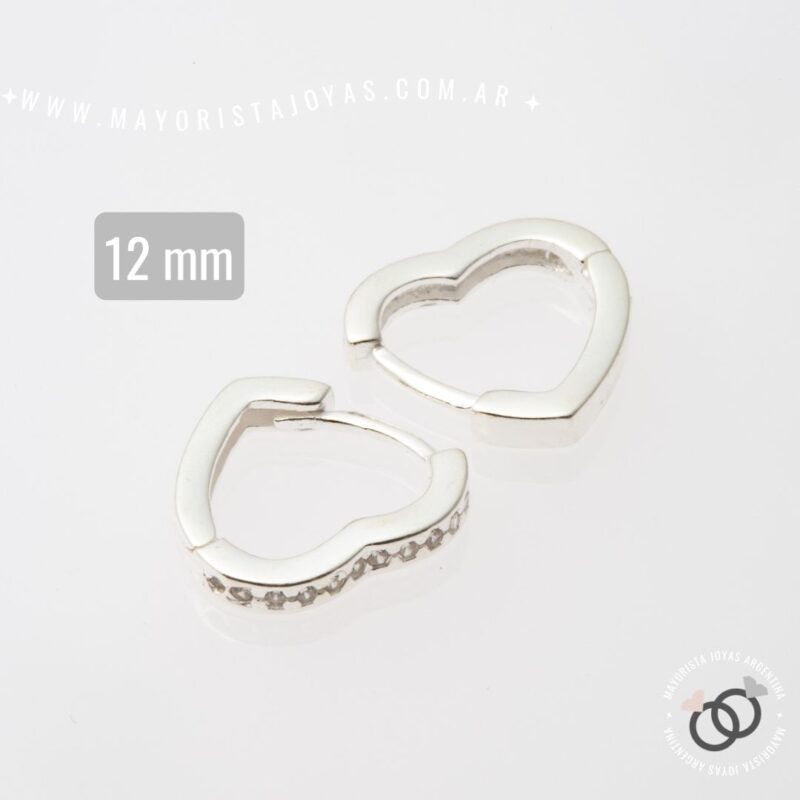 ARGOLLAS CORAZÓN 12 MM PLATA Y CUBIC (PPC0264)