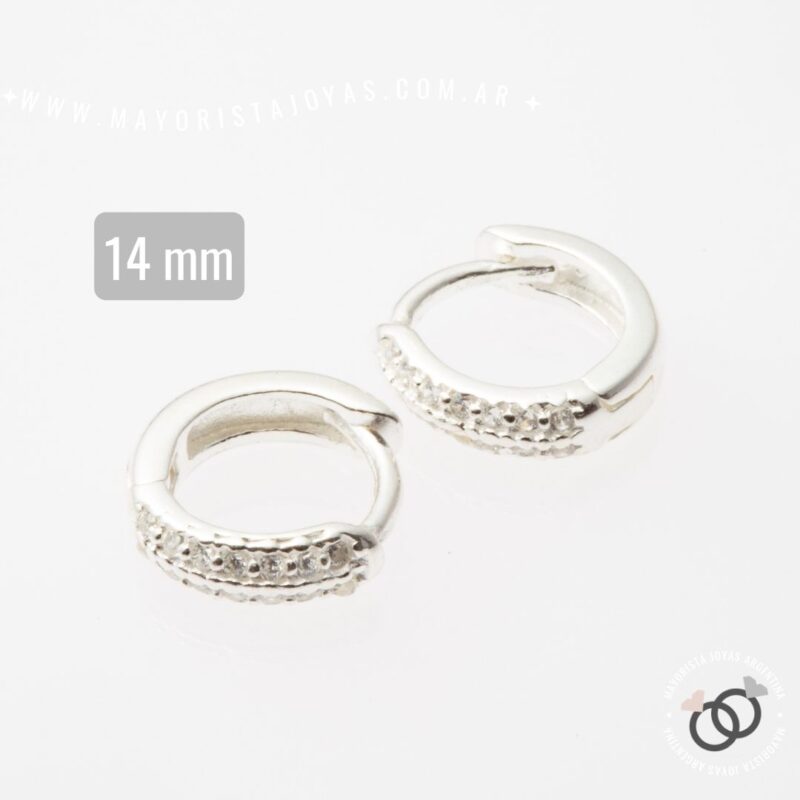ARGOLLAS 14 MM PLATA Y CUBIC (PPC0497)
