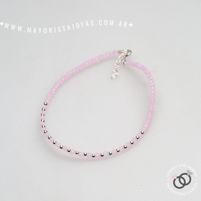TOBILLERA PLATA Y CRISTALES (TPL0064)