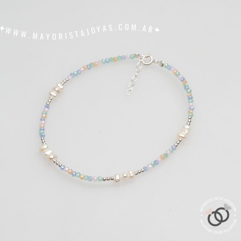 TOBILLERA PLATA Y CRISTALES (TPL0036)