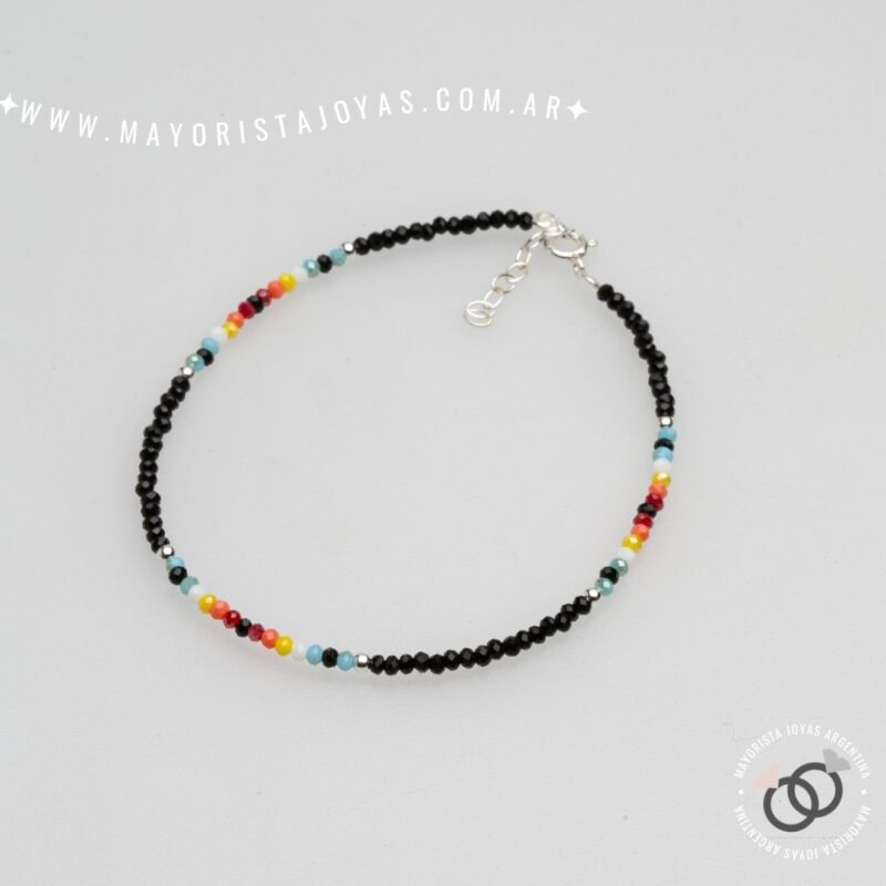 TOBILLERA PLATA Y CRISTALES (TPL0040)