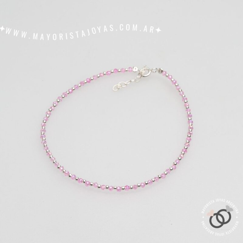 TOBILLERA PLATA Y CRISTALES (TPL0043)