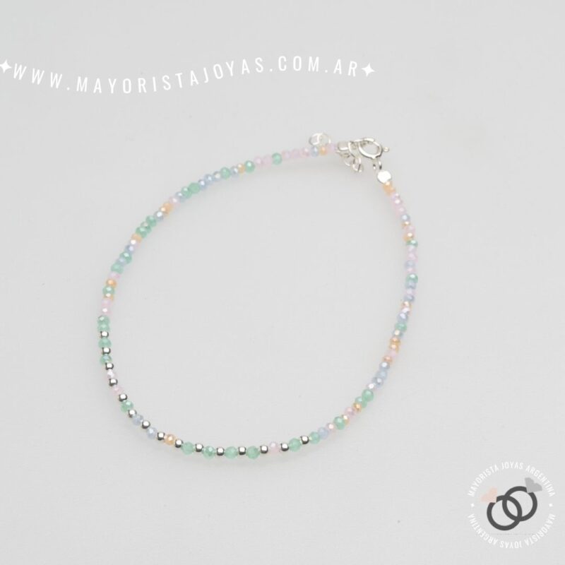 TOBILLERA PLATA Y CRISTALES (TPL0045)