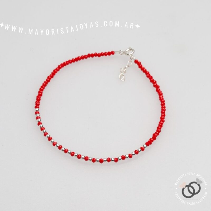 TOBILLERA PLATA Y CRISTALES (TPL0051)