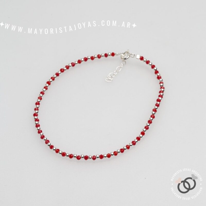 TOBILLERA PLATA Y CRISTALES (TPL0056)