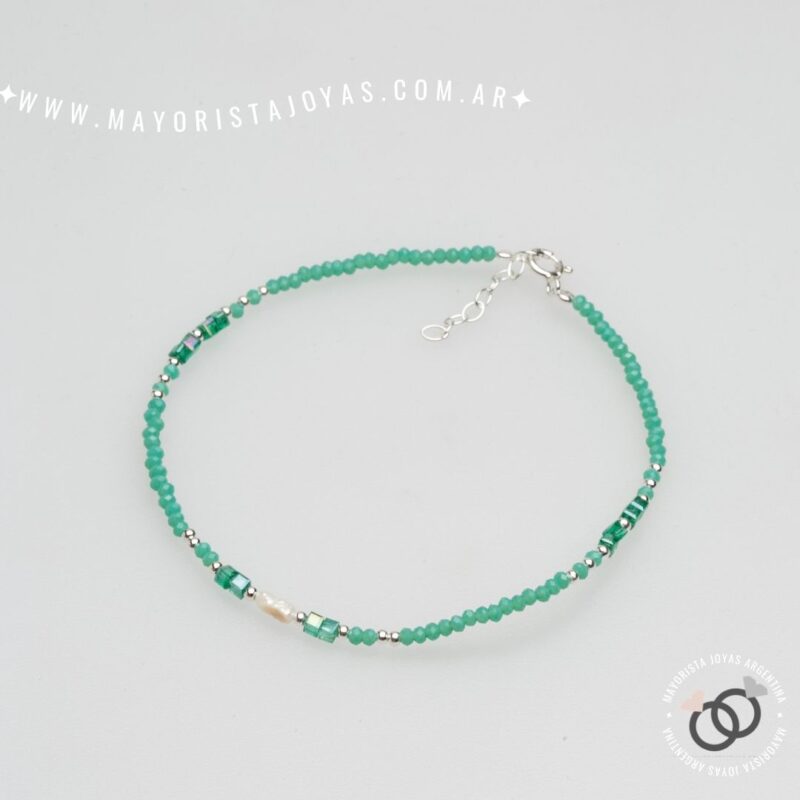 TOBILLERA PLATA Y CRISTALES (TPL0050)