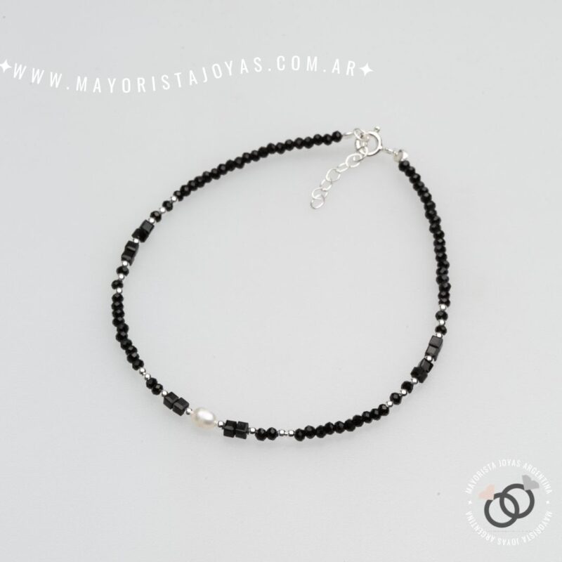 TOBILLERA PLATA Y CRISTALES (TPL0049)