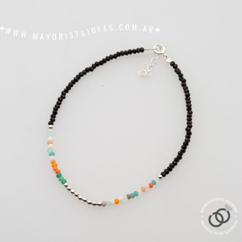 TOBILLERA PLATA Y CRISTALES (TPL0068)