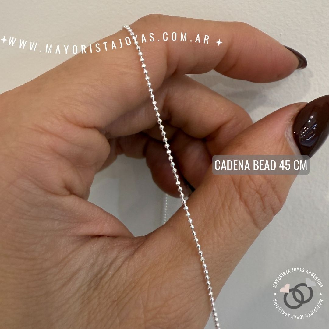 CADENA BEAD PLATA ITALIANA - Image 3