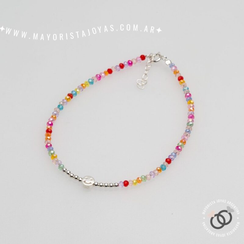 TOBILLERA PLATA Y CRISTALES (TPL0055)