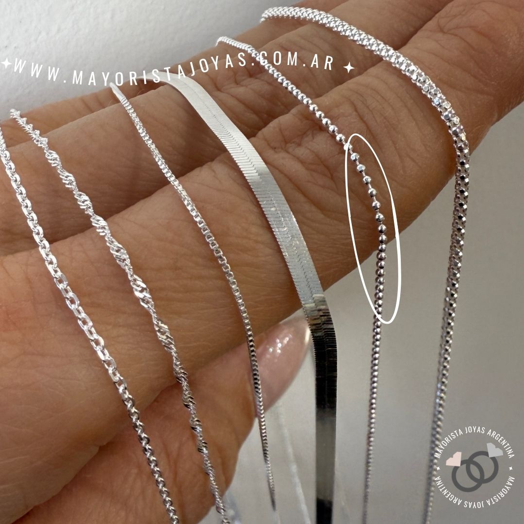 CADENA BEAD PLATA ITALIANA - Image 6